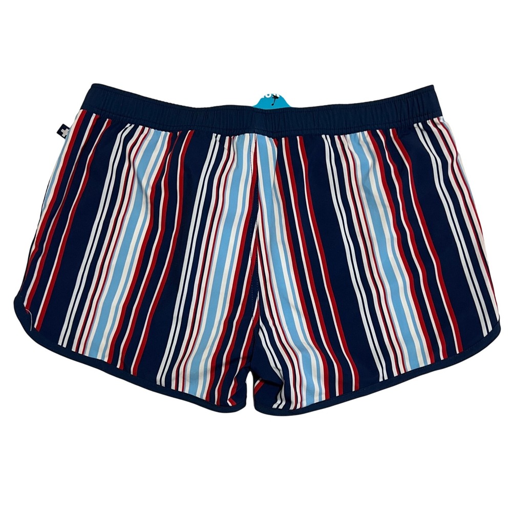 Andrew Christian Almost Naked Swim Shorts Blue/Red Stripe Size XL #70049 NWT - Picture 3 of 7